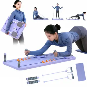 8-in-1 multifunctional pilate board, ABS yoga board, 1 set Pilates Board, Pilates Reformer Machine, Multi-Purpose Foldable Pilates Reformer Board for Home Workout,