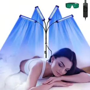Tanning Lamp 3.0 60W 460nm Home Use Device with 432 LEDs Portable Foldable Stand for Face & Body Adjustable Triangle Stand Timer Control Best Gift