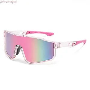 Unisex One Piece Wraparound Cycling Sunglasses | Colorful Mirrored Lens, UV400 & Windproof Protection, Comfort Sports Eyewear for MTB Road Bike Riding, Driving, Hiking & Daily Outdoor Activities