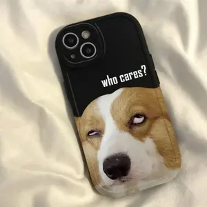 Funny Corgi "Who Cares?"Phone Case for iPhone 17/16/15/14/13/ PLUS PRO MAX