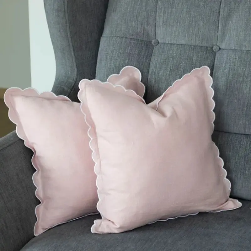 Ruffled Embroidered Pillowcase for Home Decor, Bohemian Embroidered Cushion Cover for Sofa