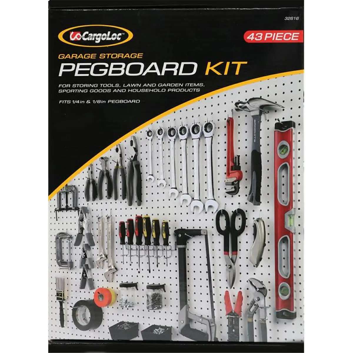 212 MAIN Cargoloc 43-Piece Pegboard Kit - High-Quality Materials Tool Storage for Water Sports, Sailing