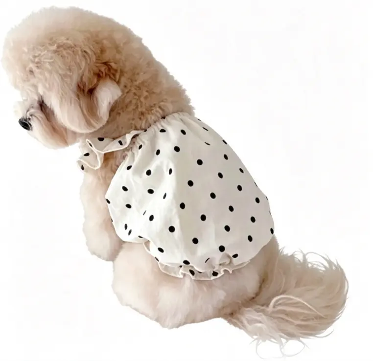 Cute Polka Dot Summer Dog Dress – Breathable Lightweight Puppy Skirt for Small Breeds, Chihuahua & Frenchie Fashion