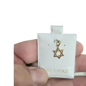 STAR DAVID Hypoallergenic Square-Shaped Link Pendant, Platinum & Carat Gold Jewelry Accessory Necklace Pendant Stylish Playful Charm Rhinestone Metal Crosses