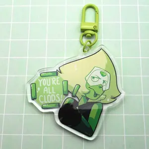 Peridot You're All Clods Acrylic Charm Keychain (Steven Universe), Cute Keyring Acrylic, Perfect Gift for Fans, Collectible Character Charms, Backpack & Bag Accessories