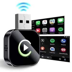 2 in 1 Wireless CarPlay Adapter, Apple & Android Auto Compatible, Plug & Play, Reliable Compatible, Compact Design, Plug Play Dongle