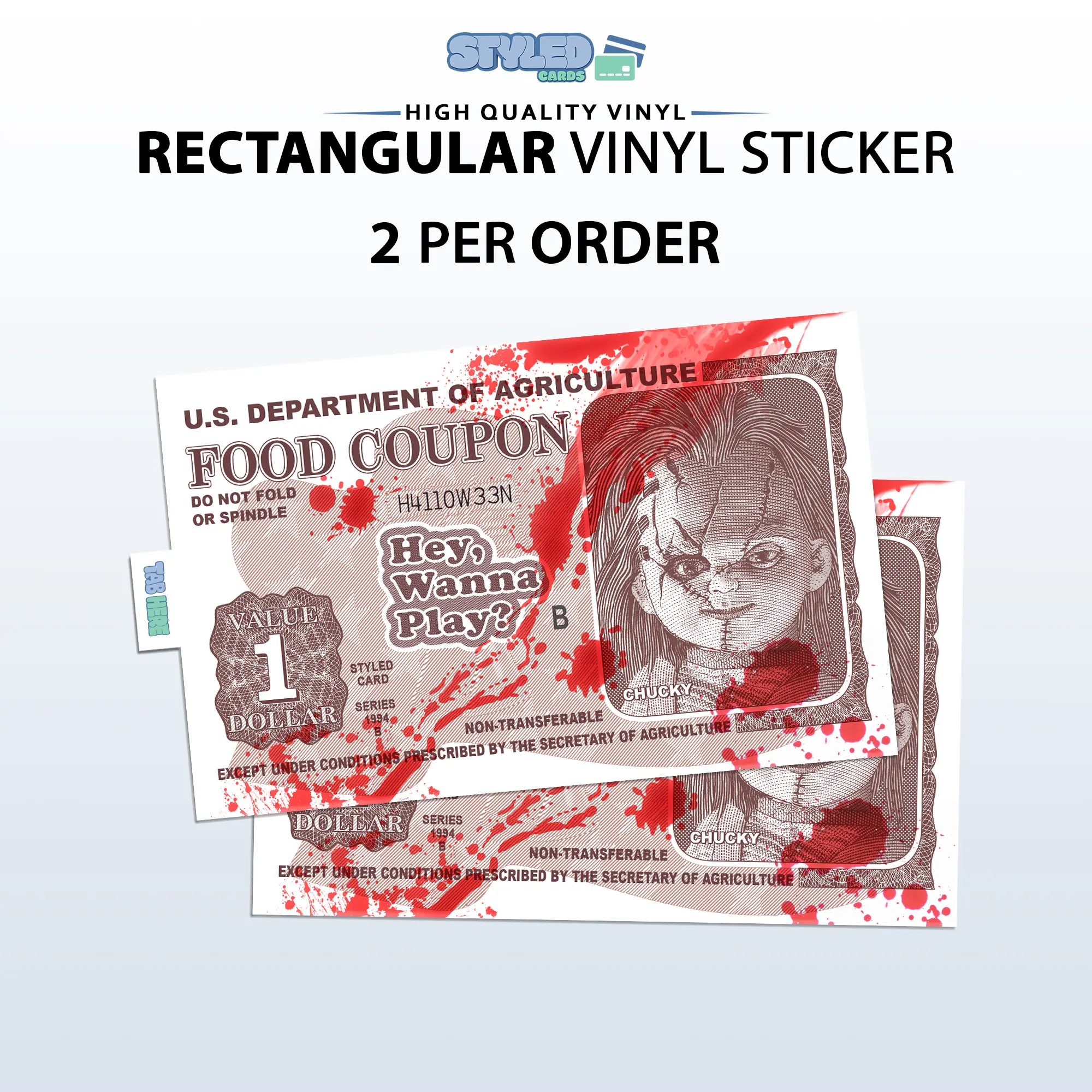 Halloween food coupons rectangular vinyl sticker