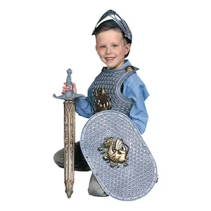 Kids Plastic Armor, Shield, Helmet & Sword Knight Set - 5 Pc.