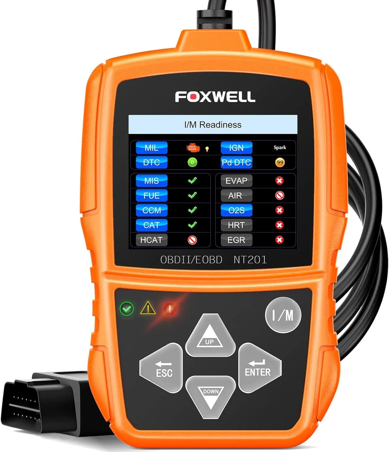 FOXWELL NT201 OBD2 Scanner Code Reader for Cars and Trucks -Read and Clear Fault Codes,  Reset Check Engine Light, Live Data Diagnostic Tool for All Cars Since 1996,father'sdaygifts
