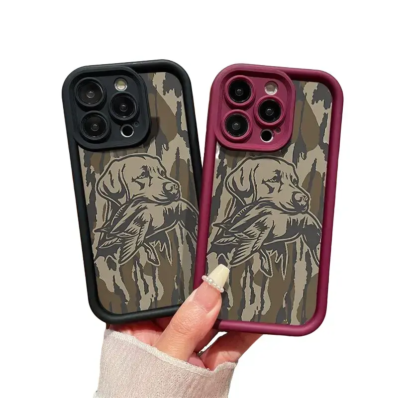 Soft Silicone Camouflage Dog Pattern Smartphone Case - Shockproof Edge Protection Accessories for iPhone Series (17,16,15 Pro Max,14,13,12,11,X Plus) - Full Coverage Silicone Shell for Boys,Men