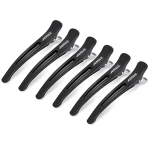 6-Pack Professional Hair Sectioning Clips – Non-Slip Duckbill Hair Clips with Silicone Grip, No-Crease Styling Tools for Salon & Home Use