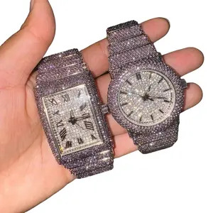 Iced Bling Out Men Women Rhinestone Lab Diamond Luxury Watch