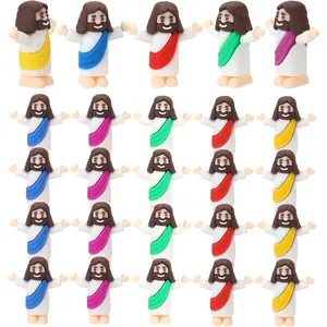 25 count Mini  Figurines Bulk, Multi-Colors Little  Figures for  and Seek Classic Religious Gifts, Sunday School Baptism Giveaways, Easter Party Supplies