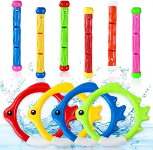 10PCS Pool Diving Toys for Kids, Colorful Underwater Swim Rings & Sticks Set, Sinking Dive Training Games for Summer Pool Party Favors