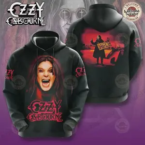 Vintage Ozzy Osbourne Band 3D Print Hoodie Men Women Fashion Casual Hoodies AOP All Over Print 3d Hoodie