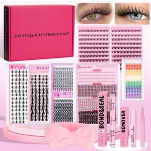 Individual False Eyelashes with Tools, 1 Set DIY Eyelash Extensions Includes Natural Manga Styles, Fluffy Lash Clusters, Self Grafting Curl Cluster Lashes Kit, Volume False Eyelashes for Eye Makeup Enhancement, Cosmetic Accessories Gift Set