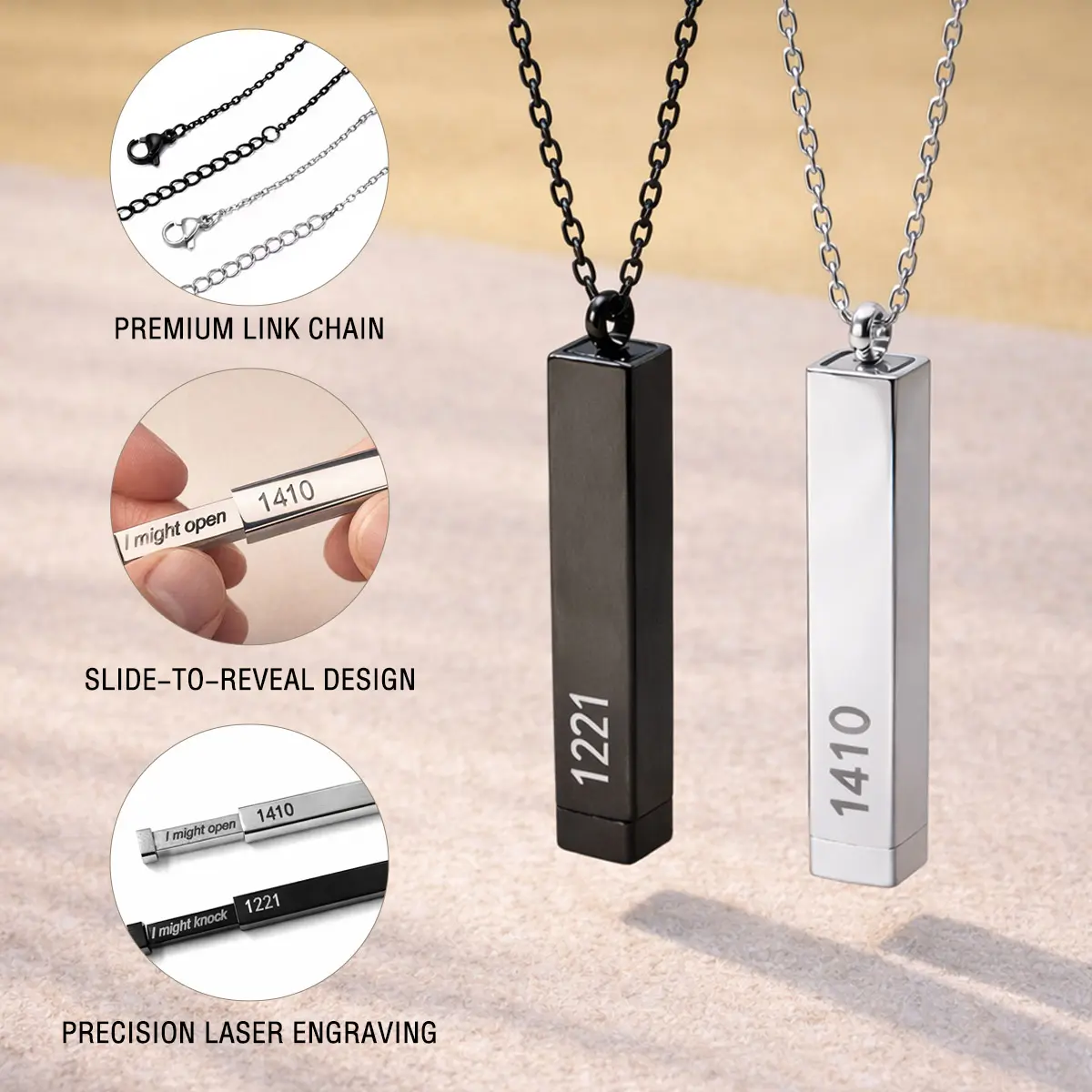 Heated Rivalry Necklace 2PCS Heated Hockey Necklace Set 1221 1410 Stainless Steel Number Engraved Pull Out Hidden Message Pendant for Couples Friends Matching His And Hers Jewelry Gifts Heated Rivalry Merch