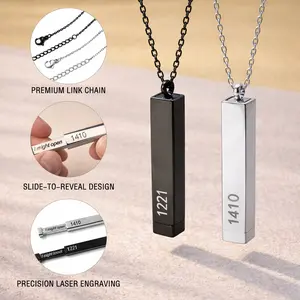 Heated Rivalry Necklace 2PCS Heated Hockey Necklace Set 1221 1410 Stainless Steel Number Engraved Pull Out Hidden Message Pendant for Couples Friends Matching His And Hers Jewelry Gifts Heated Rivalry Merch