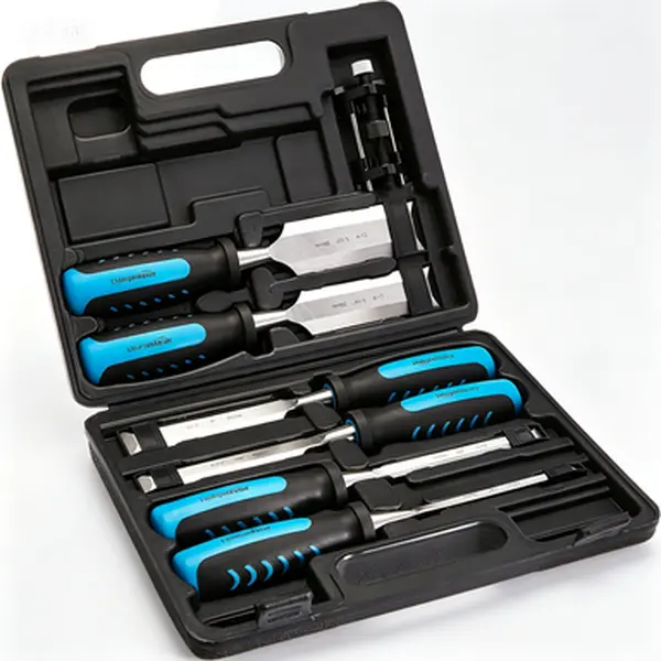8-Piece Wood Chisel Set with Honing Guide, Sharpening Stone, Storage Case, 1/4 in to 1-1/2 in Carving Tools for Precise Woodworking Cuts, Durable Blade Set for Beginners, Sets Carving Tool Chisel
