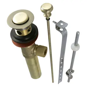 Kingston Brass  Pop-Up Drain with Overflow 22 Gauge Antique Brass, Bathroom Fixtures, Solid Brass