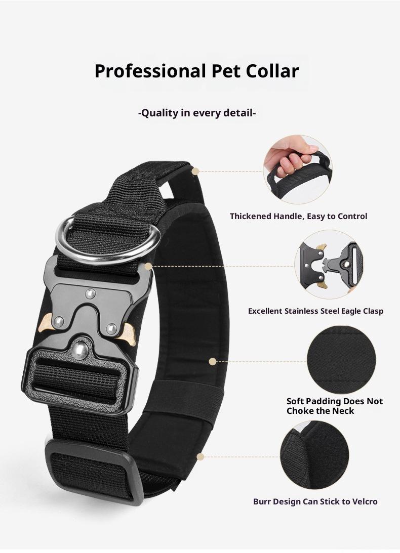 Heavy Duty Adjustable Dog Collar for Pitbull American Bully Strong Pullers - Black No Pull Training Collar with Reinforced Control Handle & Quick Release Buckle Heavy Duty Adjustable Dog Collar for Pitbull American Bully Strong Pullers - Black No Pull Training Collar with Reinforced Control Handle & Quick Release Buckle