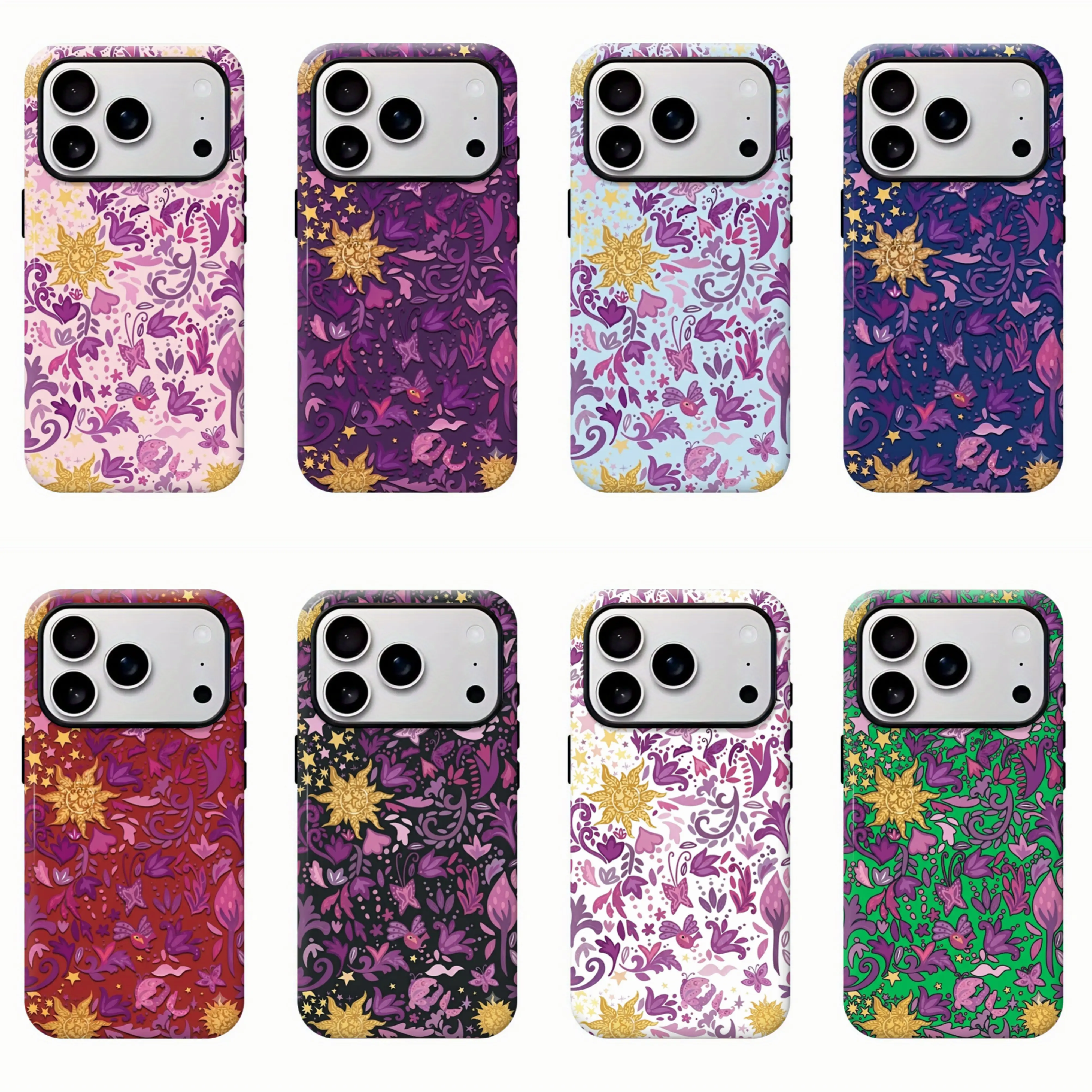 Preppy Tangled Sun Flower Pattern Film Smartphone Case - Double-Layer, Shockproof, Waterproof, Contemporary Art Cover - Accessory for iPhone 13 Pro Max,14,15,16,17 Series, Flowers, Iphone Series