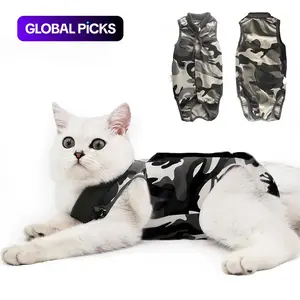 Cat Recovery Suit for Male and Female Surgical Post Surgery Soft Cone Onesie Shirt Clothes Neuter Licking Protective Diapers Outfit Cover Kitten Spay Collar Calming #GLOBAL PICKS