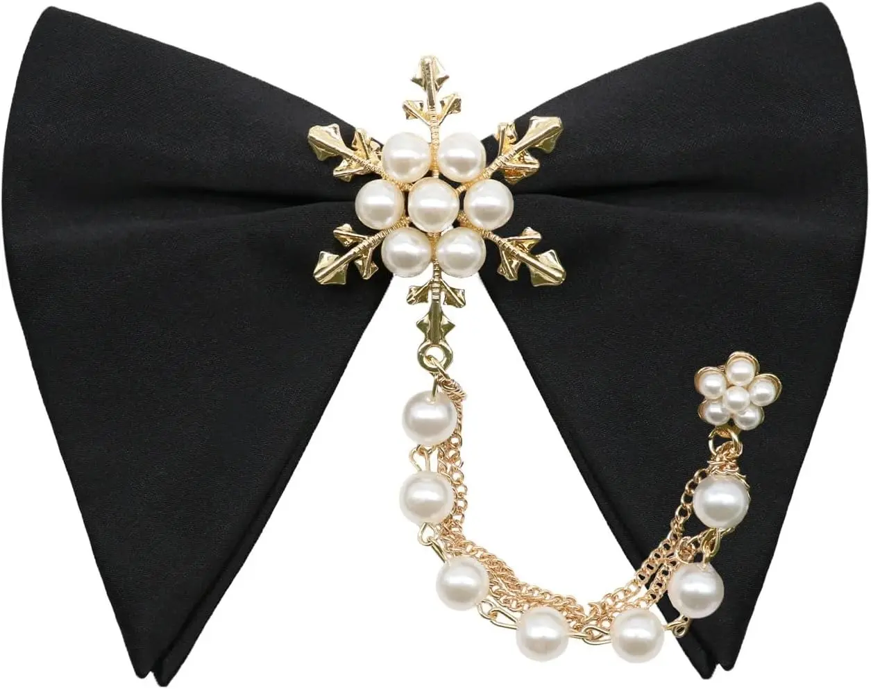 Pearl Oversized Bow Ties for Men, Adjustable Pre Tied Bowties Men Tuxedo Mens Bow Tie for Wedding Party School Prom