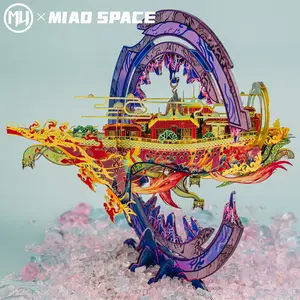 MU Nuwa Starship 3D Three-Dimensional Metal Puzzle Handmade DIY Educational Brain Teaser Toy Desktop Office Decoration Stress Relief Gift for Girlfriend Birthday Christmas Halloween Multicolor Collector's Edition