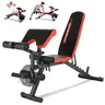 【TikTokShopBlackFriday】OPPSDECOR Adjustable Weight Bench with Leg Extension and Leg Curl, ASTM-Certified 800 LBS Heavy Duty Workout Bench for Home Gym, Preacher Curl Bench with Wheels, Flat Incline Decline Exercise Bench
