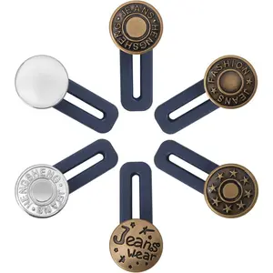 6 count Pants Extender Button,  Waistband Extender Buttons for Men and Women, Jeans  Expander Metal Buckle No Sew Buckle for Expander Jeans Pants  (1.4in)