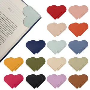 30 Packs Leather Heart Book Marks for Reading Women - Cute Bookmarks for Book Lovers - Unique Gifts for Women (Solid Color)