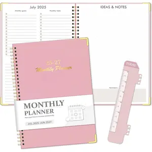 2025-2027 Monthly Planner for July 2025-June 2027, 7.4" x 10.2" 24-Month Calendar Planner, 2  Spiral Hardcover Calendar for School & Office,