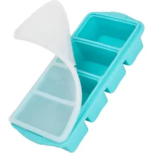 Graduated Silicone Freezing Tray with Lid (Soup Freezing and Portioning Mold) - Effortlessly Create Appropriately Portioned Meals; Ideal for Storing Soups, Leftovers, Sauces, and Various Dishes; Suitable for Use in Ovens and Dishwashers.