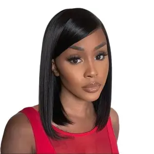 Swoop Bangs Breathable Cap Deep Left C Part Silky Straight Glueless 5x5 Closure Lace Wig