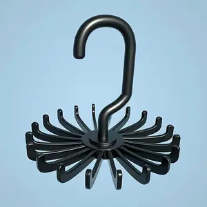 1pc Rotatable 20 Claw Multi-purpose Scarf Clothes Hanger Belt Bag Storage Hook Plastic Coat Hat Hanger Hook