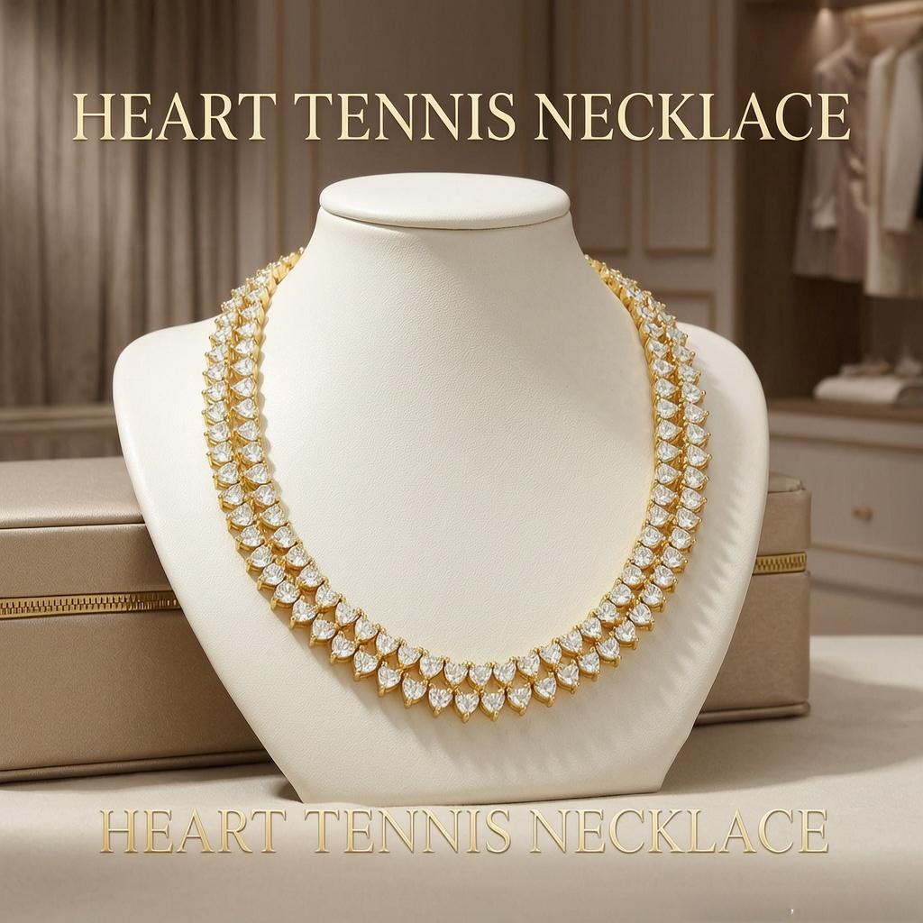 Women's Heart-Shaped Tennis Bracelet - Zirconia-Encrusted Chain, Skin-Gentle, Affordable Luxury Summer Fashion Costume Jewelry Accessory with Gift Box, No