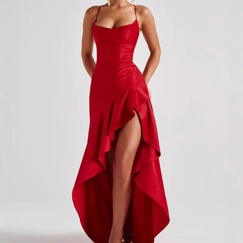 cowl neck satin dress - TikTok Shop