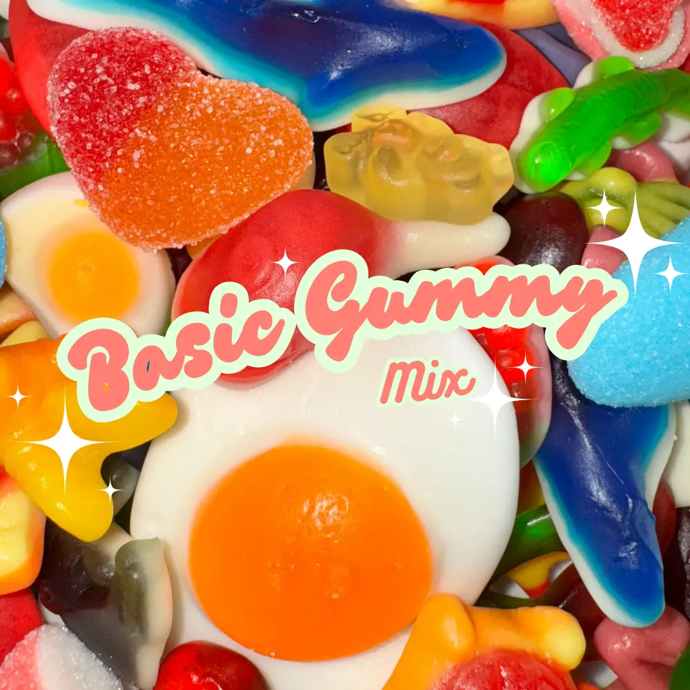Basic Yummy Gummy Candy Mix- Sweet or Sour  Custom American Candy Jar Fruity Snacks
