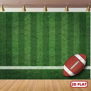 1PC 2D Flat American Football-Themed Polyester Backdrop, Party Decoration Supplies, Sports Event Banners, Birthday Party Photography Backgrounds