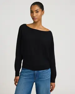 Express Crepe Convertible Dolman Long Sleeve Banded Bottom Sweater