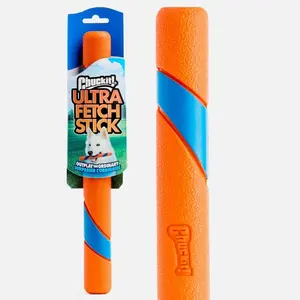Chuck it Interactive Dog Toy Ultra Fetch Stick 12 Inch Orange & Blue Outdoor Training Durable Chew Toy for All Breed Sizes