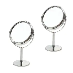 Mini Makeup Mirror Kit, Dual-Sided Magnifying Mirror, 5X 1X Swivel Mirror, Adjustable Vanity Mirror, Desktop Stand Mirror, for Precise Makeup, Skincare, Travel, Gift Use
