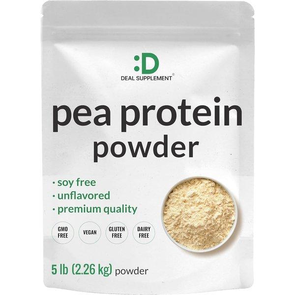 Unflavored Pea Protein Isolate Powder with 27g Vegan Protein Per Serving, Easily Digestible for Shakes, Smoothies & Baking (5lb)
