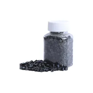 MICRO LINKS, ALUMINUM BEADS: SILICONE-LINED (VOLUME WEFT/HAND-TIED WEFT) - 5MM X 3MM X 3MM