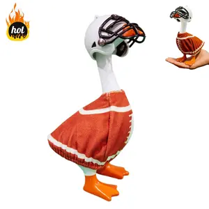 2 Pcs Desk Goose Football Costume Set with Jersey & Helmet, Sports Outfit for 7 Inch Magnetic Desk Goose, Cute Desk Decor Figurine Accessories, Office Table Decoration, Birthday Gift, Holiday Gift