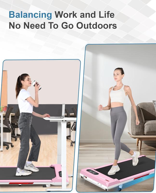 Walking Pad with 5% incline, 0.6-5Mph, Under Desk Treadmill Portable for Office & Home, Wide Running Belt, Remote Control, LED Display, 300 Lb Capacity