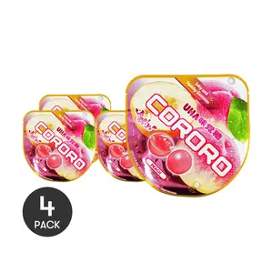UHA CORORO Peach Flavor Juice Gummies - 4 Pack, 40g Each | Upgraded Texture & New Packaging