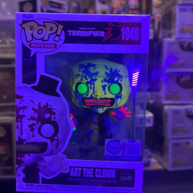 Funko Pop Vinyl Figure - Terrifier 3 Art the Clown in a Chase Black Light Edition Action Figure Model, Collectible TV/Movie Character for Fans of the Terrifier Series