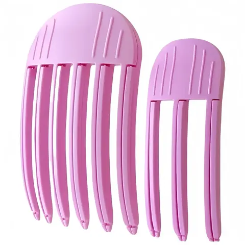 Women's 2-Piece Stylish High Skull Plastic Hair Clips - 3/6 Teeth, Modern Design, 39g Lightweight, Invisible Pins, Flexible, Heatless Volumizer for High Fluffy Effect, Unisex Adults' Volumizer Clip Hair Styling Accessories